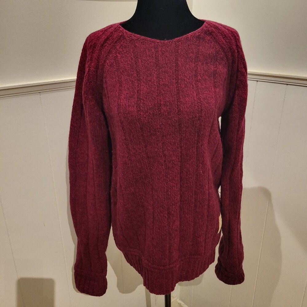 Red cable knit wool diesel sweater